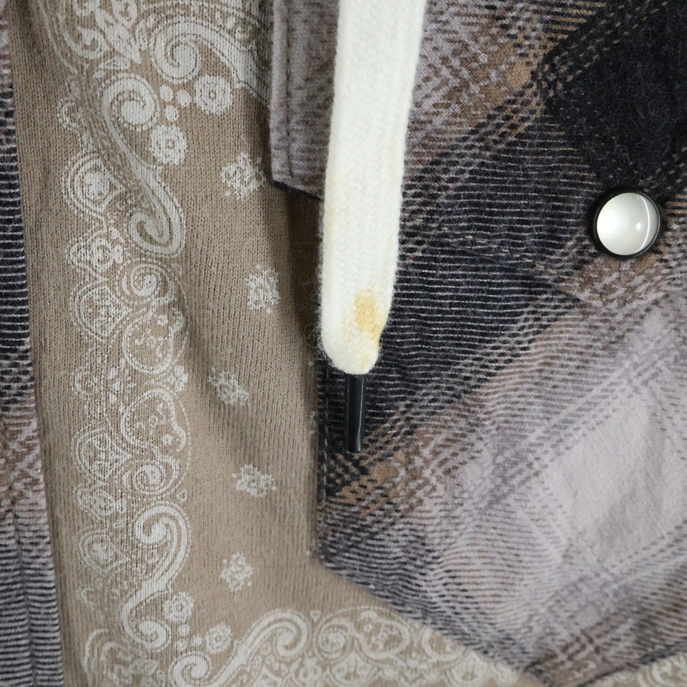 NUMBER (N)INE(ナンバーナイン) 07SS フードドッキングオンブレシャツ 七分丈 ベージュ S07-NS009B