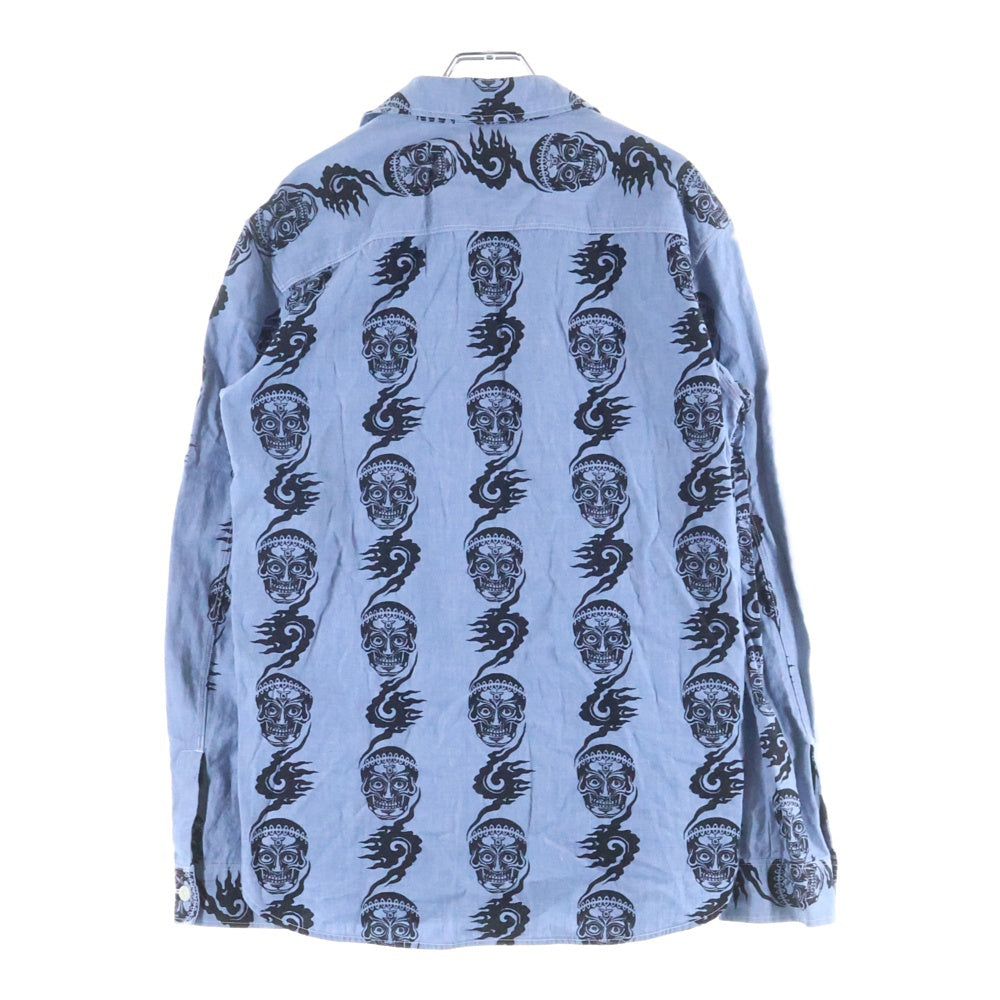 NUMBER (N)INE(ナンバーナイン) 06AW ×MAGICAL DESIGN マジカルデザイン スカルプリントコットンシャツ ブルー