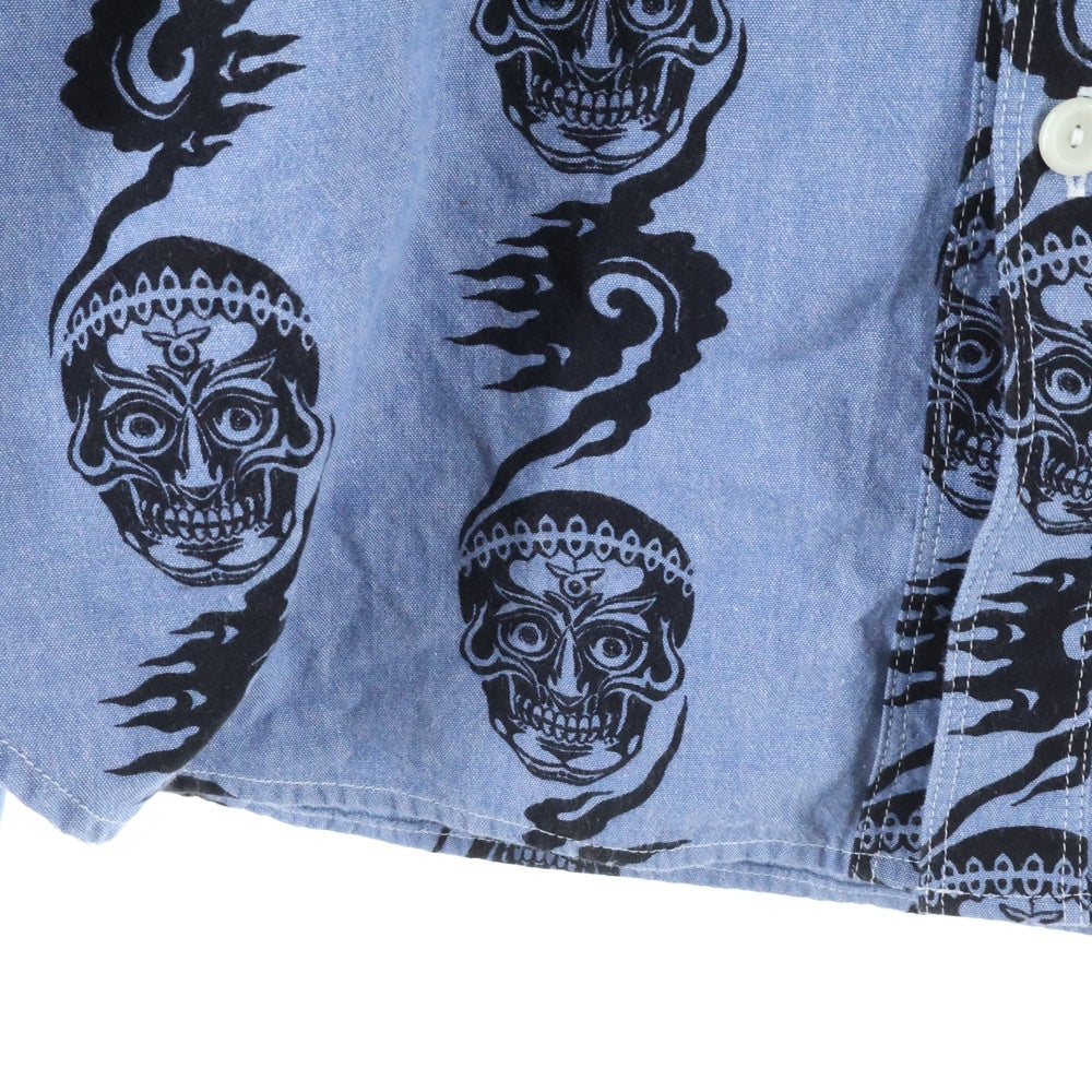 NUMBER (N)INE(ナンバーナイン) 06AW ×MAGICAL DESIGN マジカルデザイン スカルプリントコットンシャツ ブルー