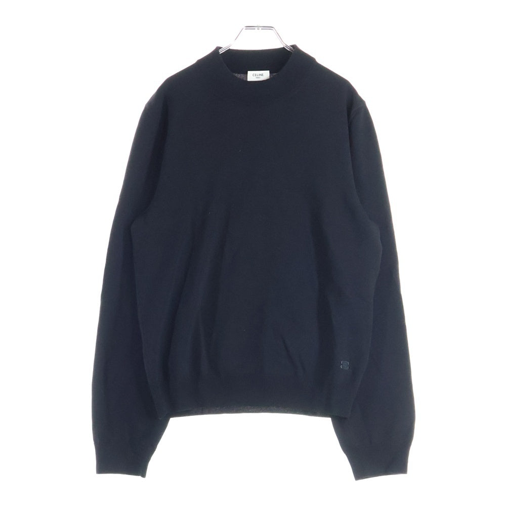 CELINE(セリーヌ) トリオンフ ワンポイント刺繍 モックネックニット ブラック RY0010ZOZ