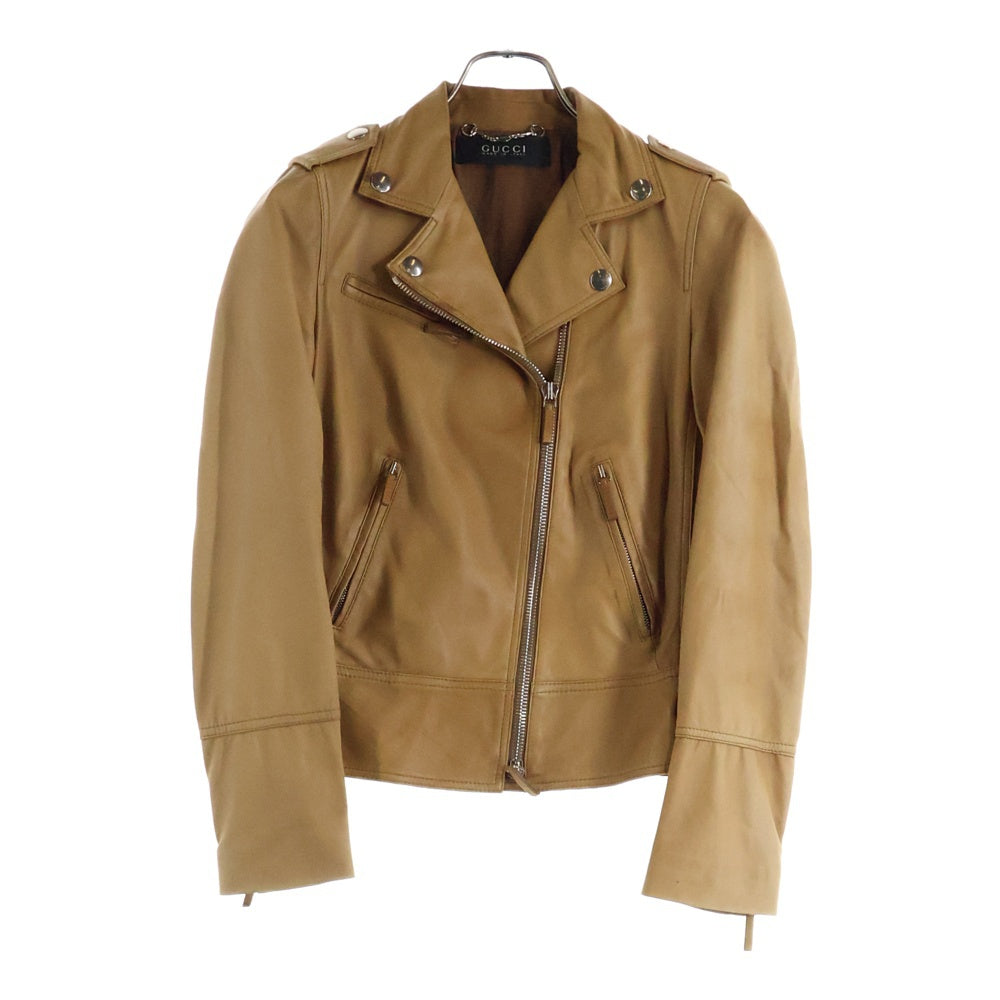 GUCCI(グッチ) ホースビット付き レザー ダブルライダースジャケット