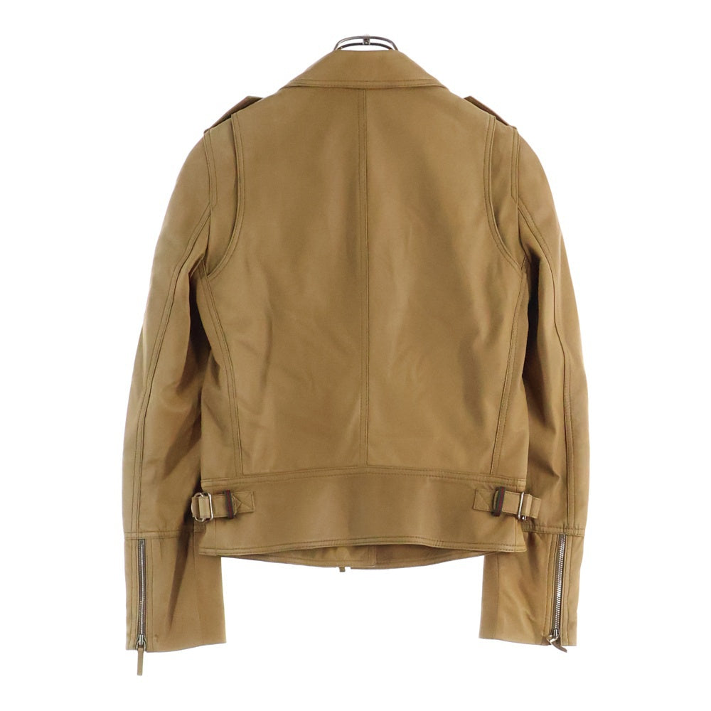 GUCCI(グッチ) ホースビット付き レザー ダブルライダースジャケット ブラウン レディース 235530 NX272