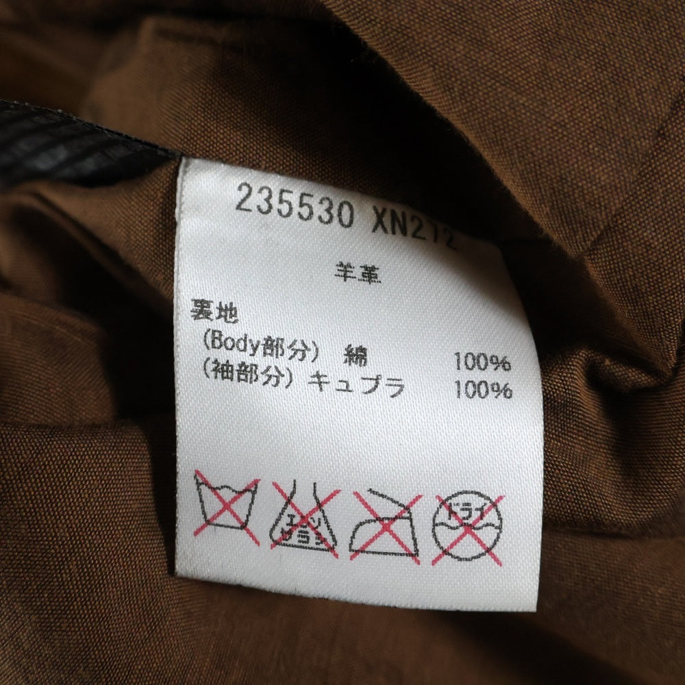 GUCCI(グッチ) ホースビット付き レザー ダブルライダースジャケット ブラウン レディース 235530 NX272