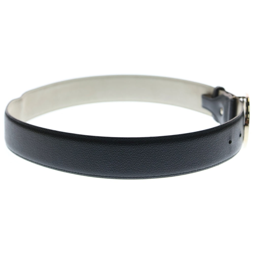 BVLGARI(ブルガリ) LOETEA ダブルロゴ バックル レザーベルト ブラック/シルバー