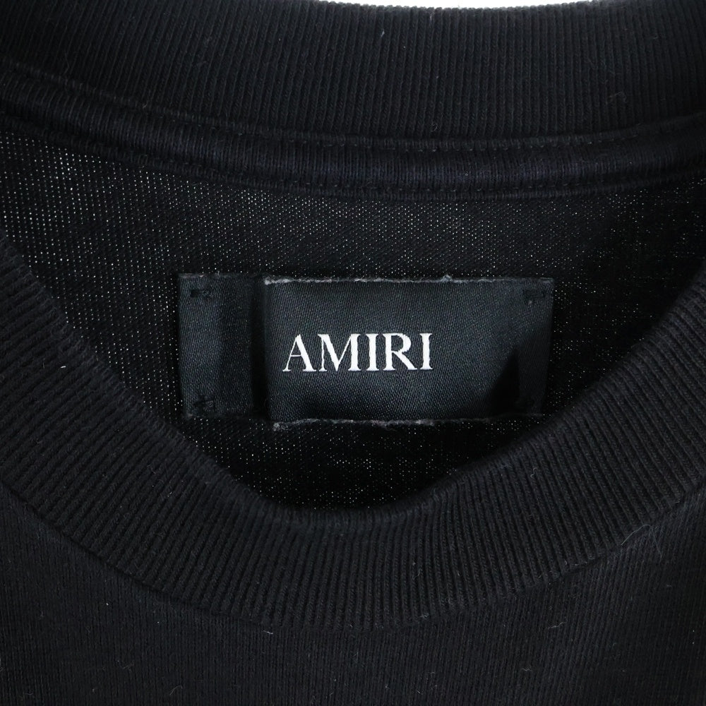 AMIRI(アミリ) 刺繍/ワッペンロゴ オーバーサイズ 半袖Tシャツ カットソー ブラック