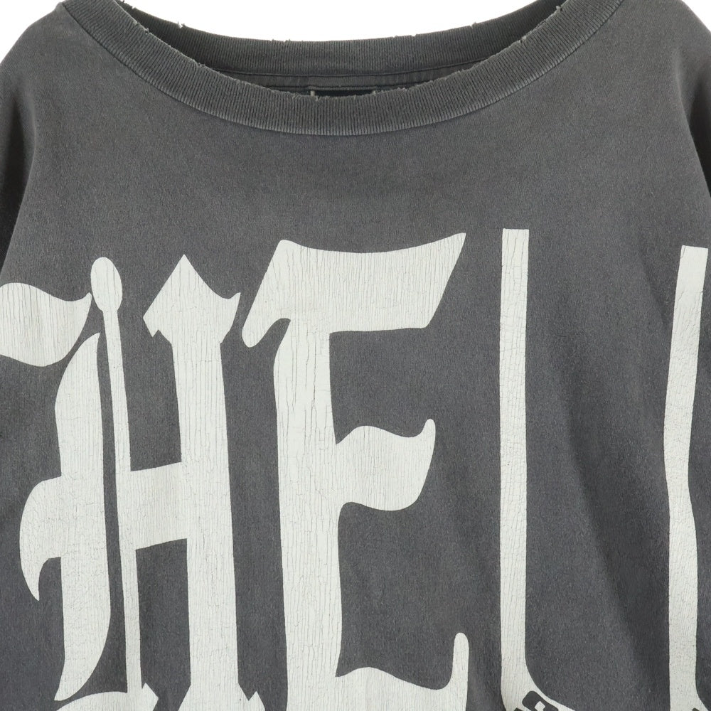 SAINT MICHAEL(セントマイケル) 22AW DT LS TEE HELL ヘル プリント クルーネック 長袖Tシャツ カットソー ブラック SM-A22-0000-087