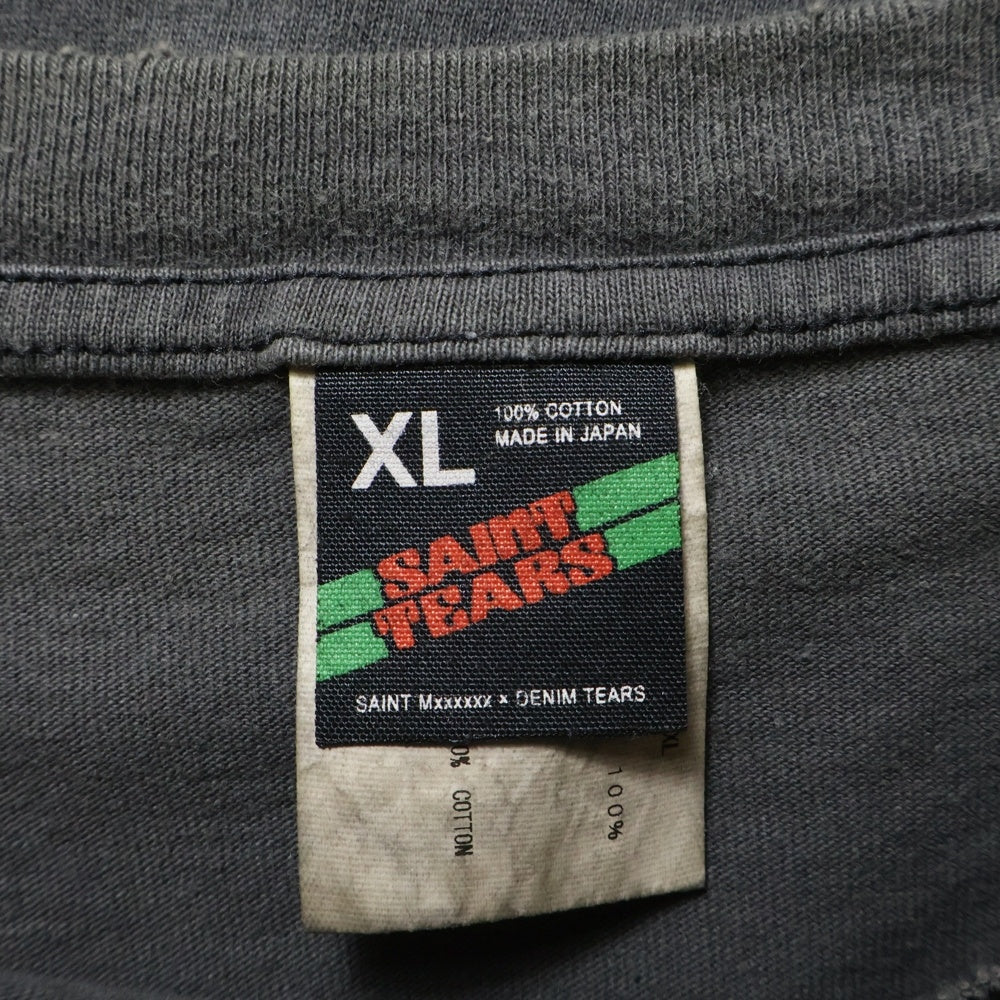 SAINT MICHAEL(セントマイケル) 22AW DT LS TEE HELL ヘル プリント クルーネック 長袖Tシャツ カットソー ブラック SM-A22-0000-087