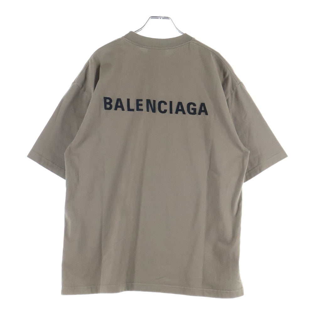 BALENCIAGA(バレンシアガ) 22SS Regular Fit Tee プリントロゴ 半袖Tシャツ カットソー ベージュ 612966 TMVF4