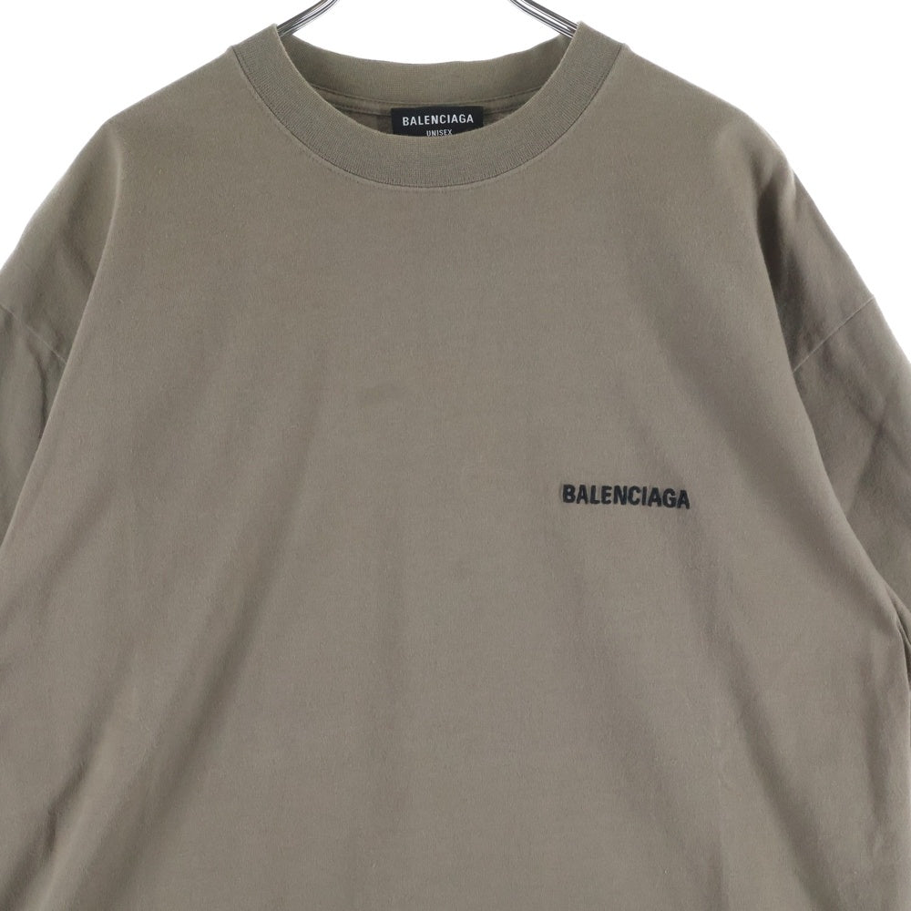 BALENCIAGA(バレンシアガ) 22SS Regular Fit Tee プリントロゴ 半袖Tシャツ カットソー ベージュ 612966 TMVF4