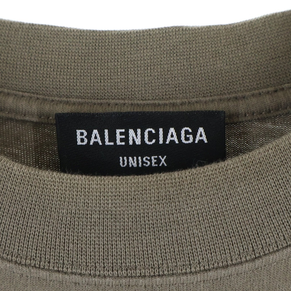 BALENCIAGA(バレンシアガ) 22SS Regular Fit Tee プリントロゴ 半袖Tシャツ カットソー ベージュ 612966 TMVF4