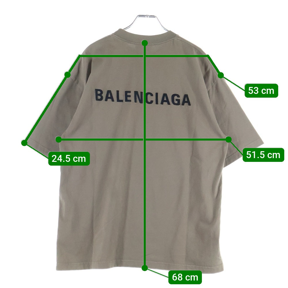 BALENCIAGA(バレンシアガ) 22SS Regular Fit Tee プリントロゴ 半袖Tシャツ カットソー ベージュ 612966 TMVF4