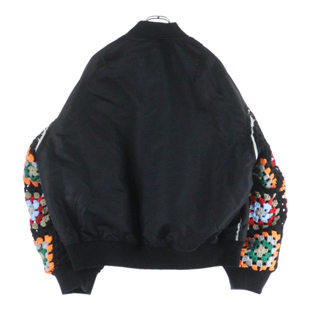 DISCOVERED(ディスカバード) 25AW ROCHET SLEEVE MA-1 袖ニット編込み エムエーワン リバーシブル ボンバージャケット ブラック DC-AW25-BL-12