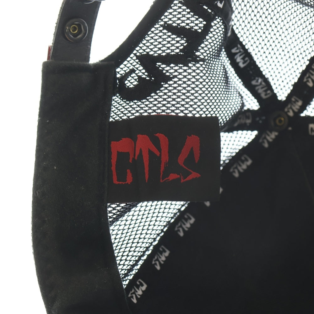 cvtvlist(カタリスト) フェイクレザー ロゴ刺繍メッシュキャップ ブラック 2401020501