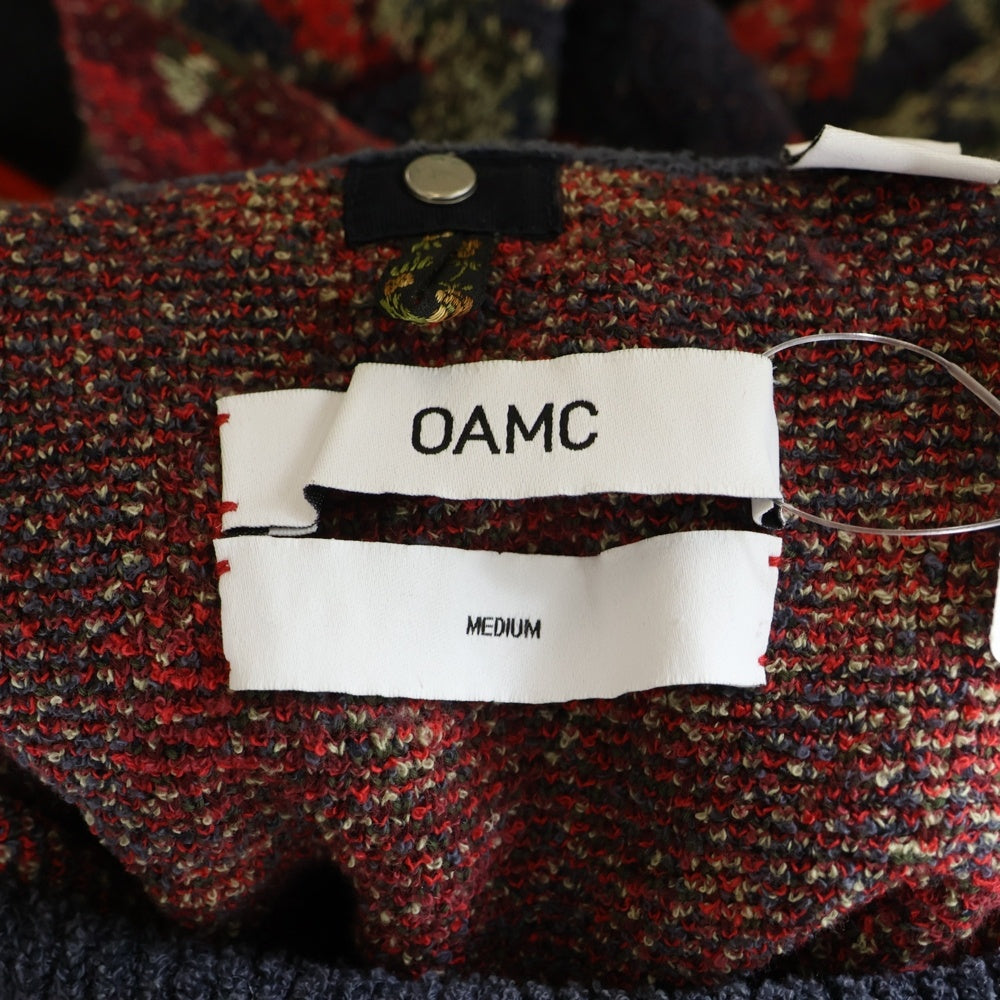 OAMC(オーエーエムシー) フラワー柄 ニット切替 タートルネック セーター マルチ OAMN750567