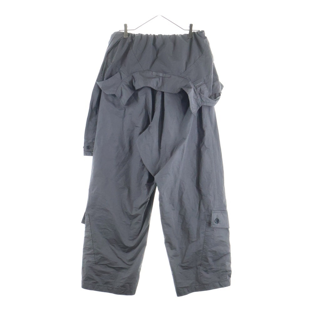MIHARA YASUHIRO(ミハラヤスヒロ) 23AW Cloth Paratrooper Trousersパラシュートパンツ 変形 ロング ワイドパンツ ブラック A11PT041