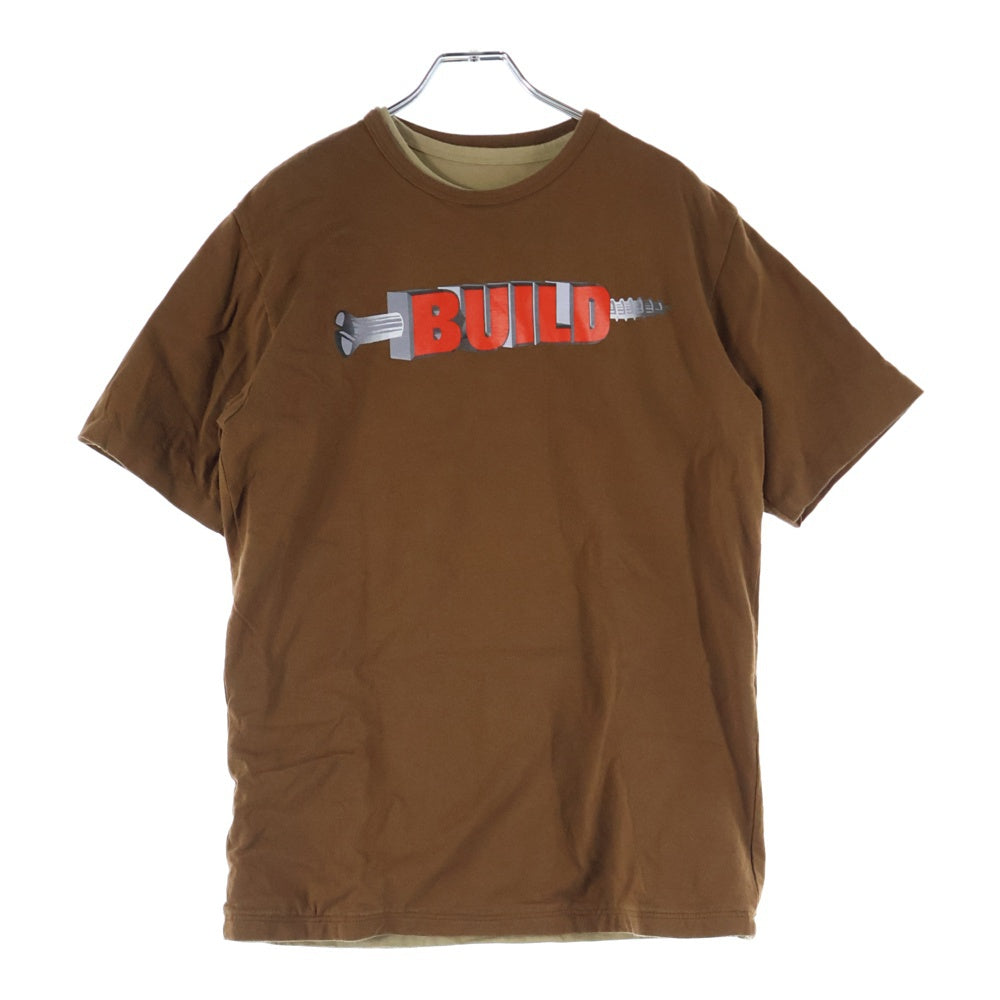 UNDERCOVER(アンダーカバー) 99AW DESTROY BUILD Ambivalence期 プリントリバーシブルカットソー アンビバレンス期 半袖Tシャツ ブラウン/ベージュ Q244