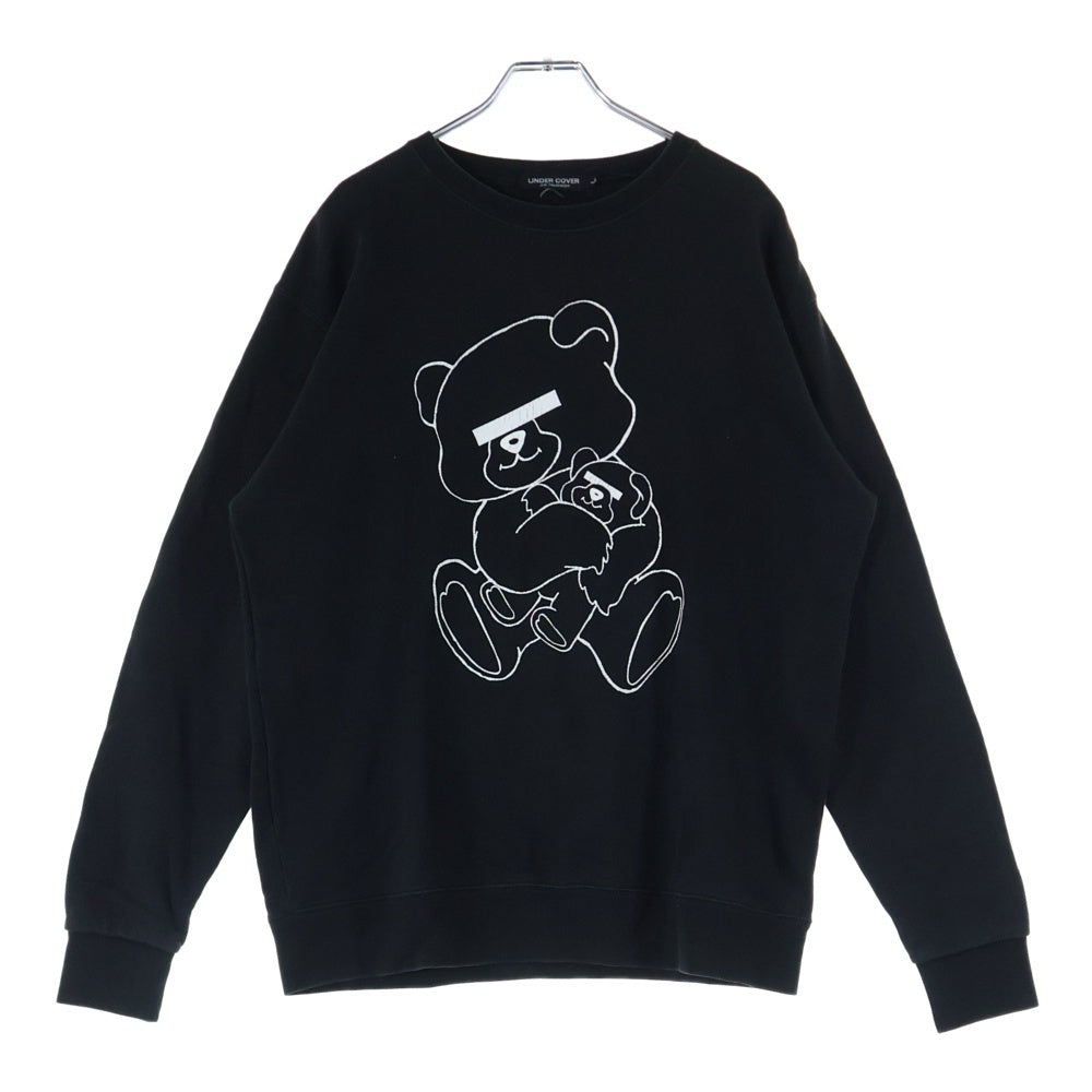 UNDERCOVER(アンダーカバー) NEU BARE 目隠しベア プリントクルーネックスウェット コットン ブラック