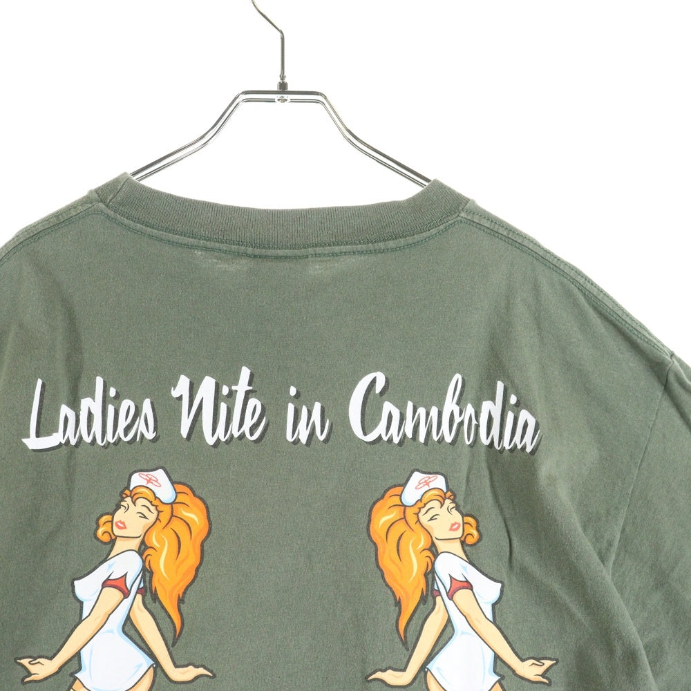 VINTAGE(ヴィンテージ) 90's LIMP BIZKIT LADIES NITE IN CAMBODIA GIANT リンプビズキット 両面プリント半袖Tシャツ カットソー カーキ