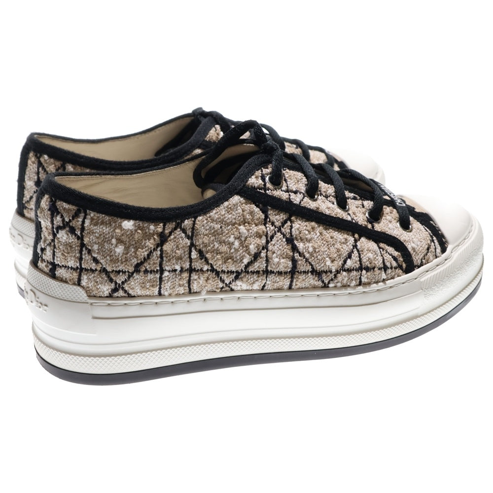 DIOR(ディオール) ツイードロゴプラットフォームローカットスニーカー ベージュ/ブラック