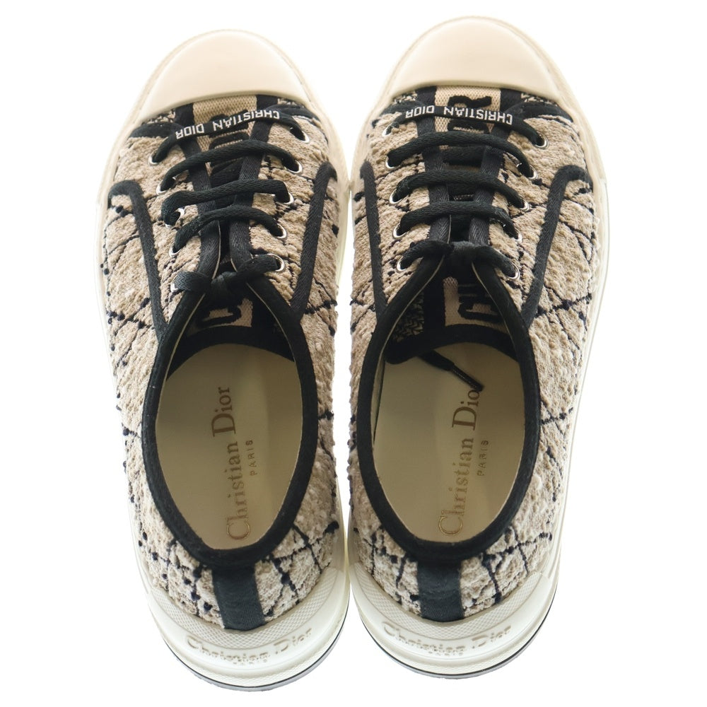DIOR(ディオール) ツイードロゴプラットフォームローカットスニーカー ベージュ/ブラック