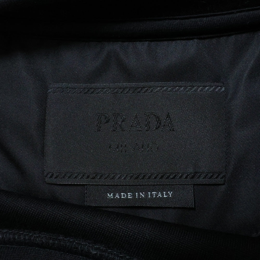 PRADA(プラダ) 22AW RE-NYLON トライアングルロゴ スウェットクルーネックシャツ ブラック UJL30A S222 110Q