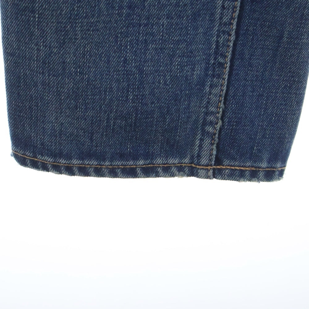 UNUSED(アンユーズド) ダメージ加工 ストレート デニム パンツ インディゴ