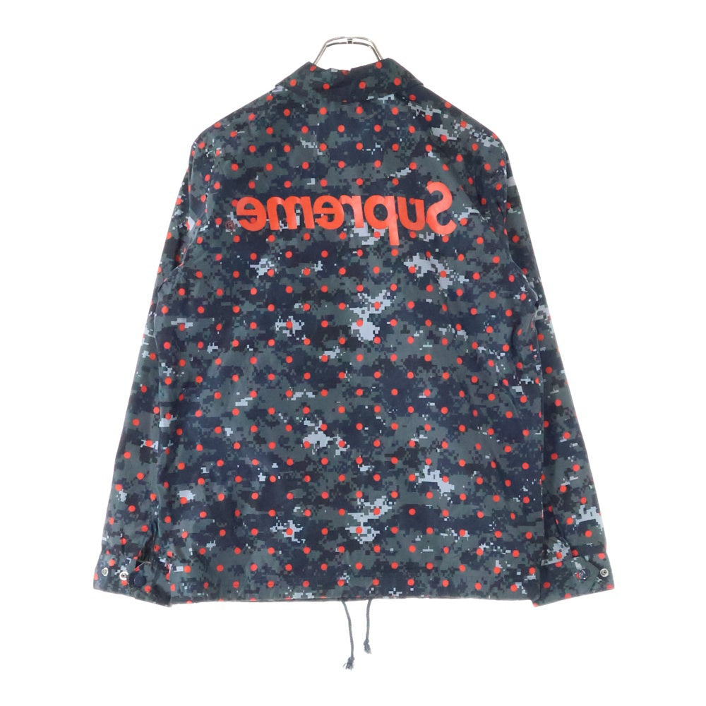 SUPREME(シュプリーム) 13SS ×COMME des GARCONS SHIRT Digi Camo Coach Jacket デジタルカモ ドット柄 ナイロン コーチングジャケット ブラック/レッド