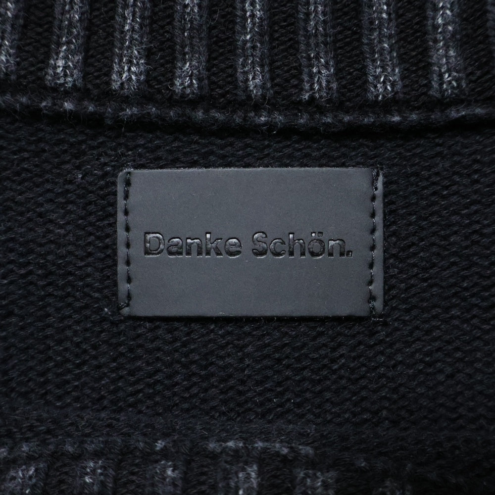 Danke Schon(ダンケシェーン) MILS KNIT CREWNECK ダメージプルオーバニット 25A-KNL041-DS ブラック