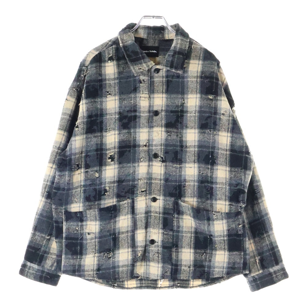 Danke Schon(ダンケシェーン) W-POCKET DAMAGE CHECK SHIRTS ダブル