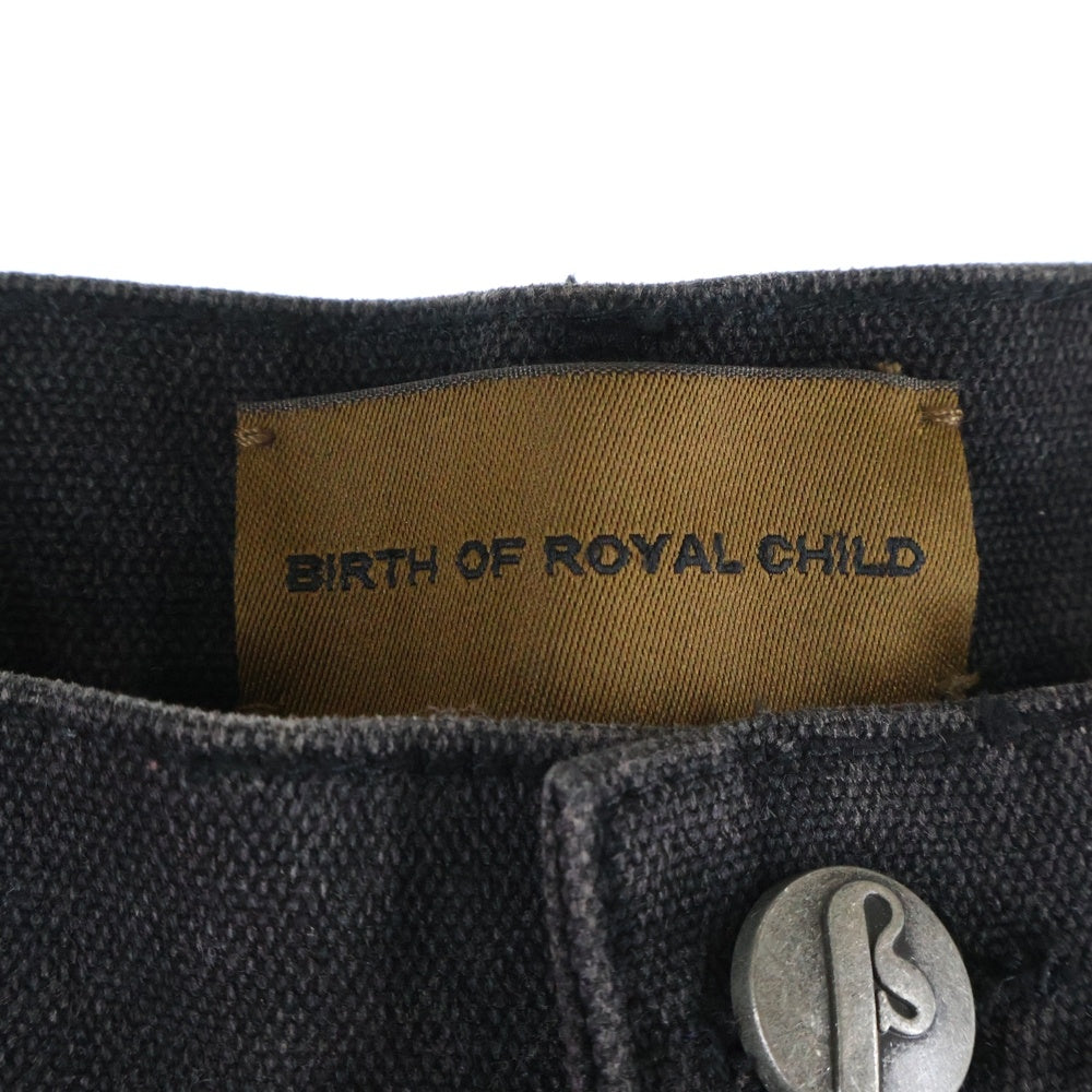 BIRTH OF ROYAL CHILD(バースオブロイヤルチャイルド) REDIAL 20K DIAMOND JORTS ラインストーン付きデニムショーツ ハーフパンツ ブラック