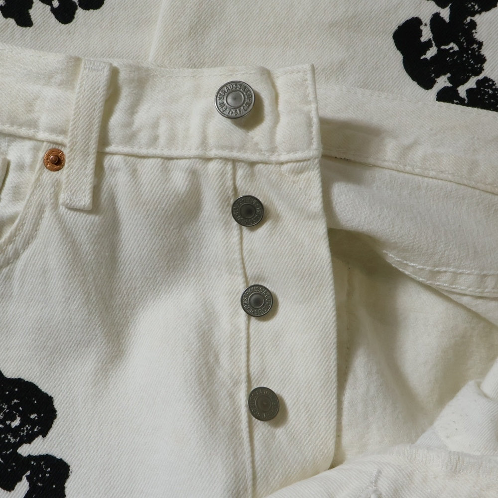DENIM TEARS(デニムティアーズ) ×Levi's 501 Denim Pants リーバイス 花柄デニムパンツ ジーンズ ホワイト/ブラック PC9-A1592-0004