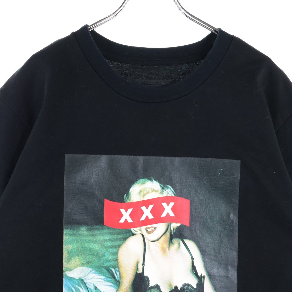 GOD SELECTION XXX(ゴッドセレクショントリプルエックス) 18AW 名古屋限定 マリリンモンロー フォトプリント半袖Tシャツ カットソー ブラック
