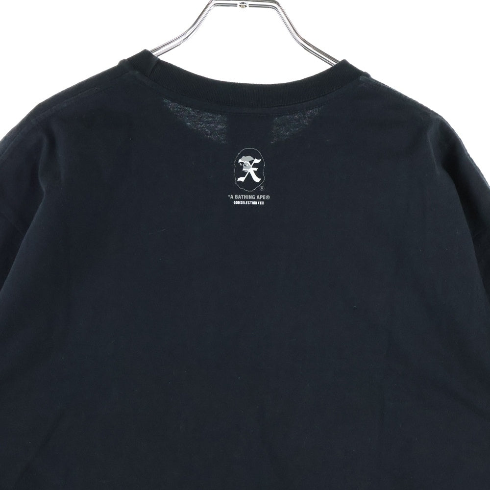 A BATHING APE(アベイシングエイプ) ×GOD SELECTION XXX ゴッドセレクション エイプヘッド プリントロゴ 半袖Tシャツ カットソー ブラック