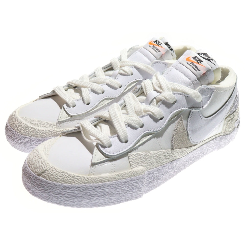 NIKE(ナイキ) ×SACAI BLAZER LOW WHITE PATENT LEATHER サカイ ブレイザー パテント レザーローカットスニーカー ホワイト US9.5/27.5cm DM6443-100