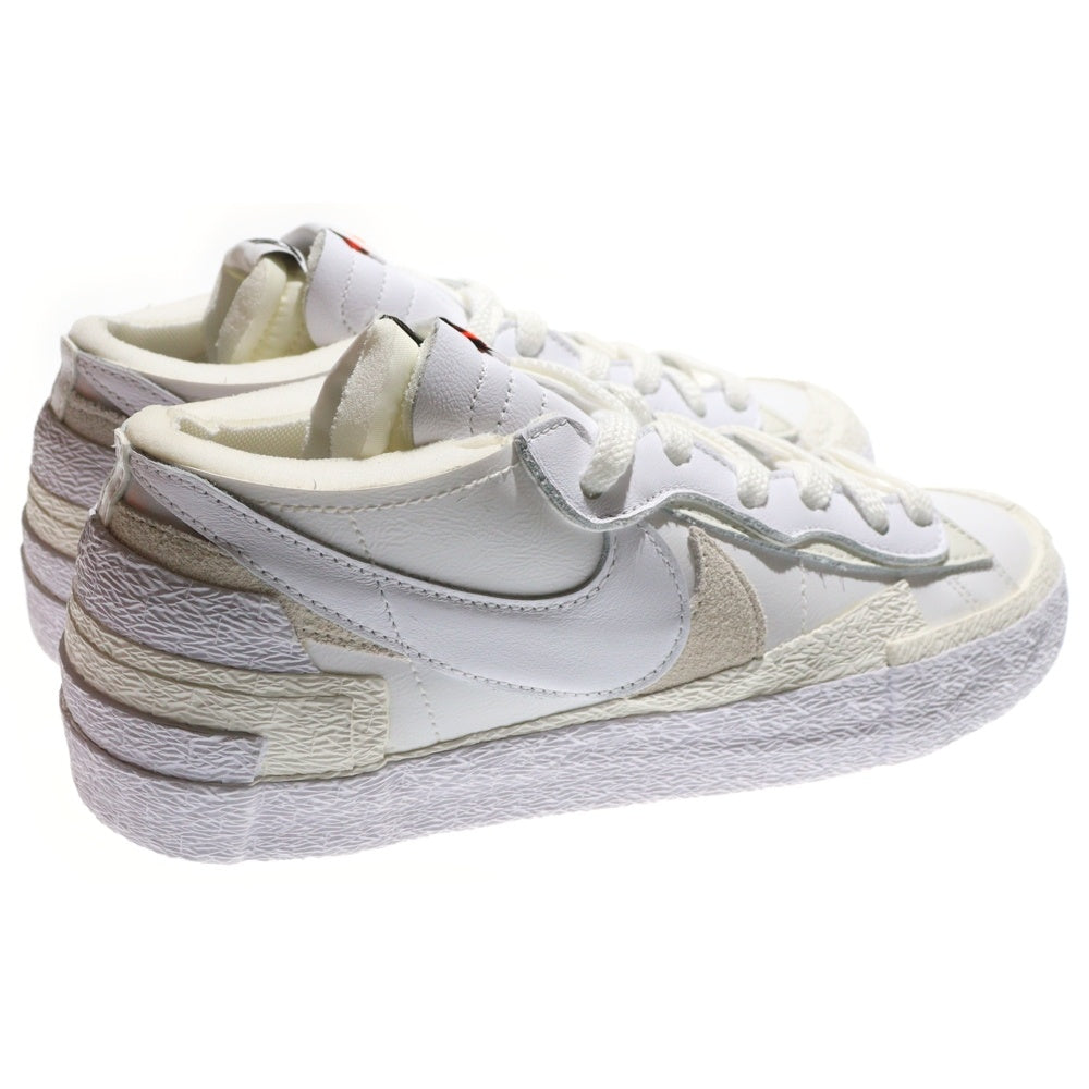 NIKE(ナイキ) ×SACAI BLAZER LOW WHITE PATENT LEATHER サカイ ブレイザー パテント レザーローカットスニーカー ホワイト US9.5/27.5cm DM6443-100