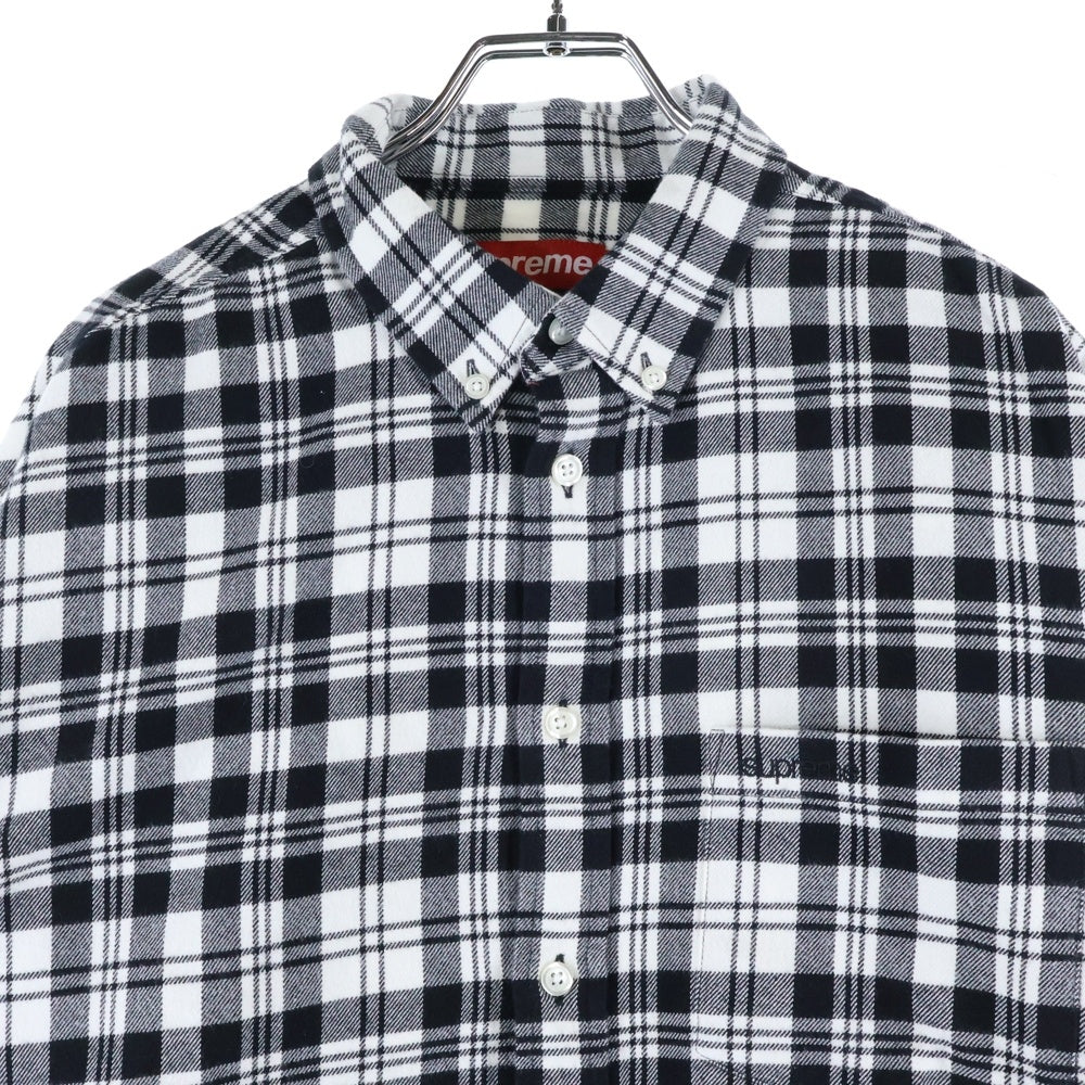 SUPREME(シュプリーム) 25AW Plaid Flannel Shirt チェック柄 長袖フランネルシャツ ホワイト/ブラック