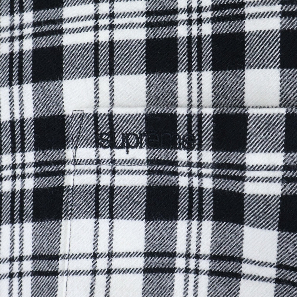 SUPREME(シュプリーム) 25AW Plaid Flannel Shirt チェック柄 長袖フランネルシャツ ホワイト/ブラック