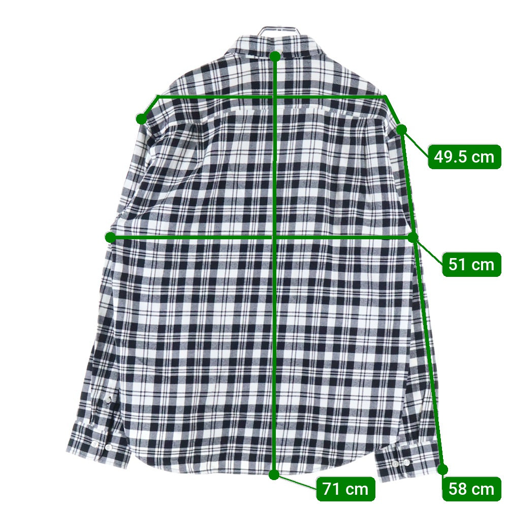 SUPREME(シュプリーム) 25AW Plaid Flannel Shirt チェック柄 長袖フランネルシャツ ホワイト/ブラック