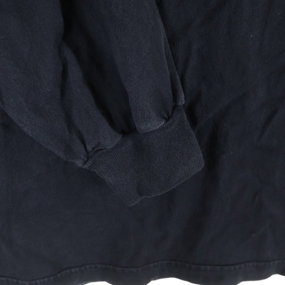 BALENCIAGA(バレンシアガ) 23AW ロゴ刺繡 ヴィンテージ加工 長袖Tシャツ ロングTシャツ ロングスリーブ ブラック 739027 TOVV6