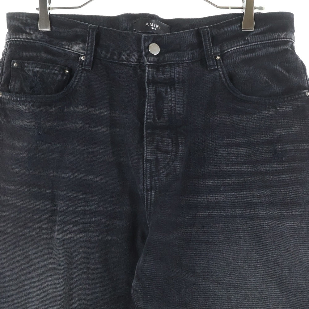 AMIRI(アミリ) 23AW Stack Straight Jean スタック ストレート クラッシュ加工スキニーデニムパンツ ジーンズ ブラック