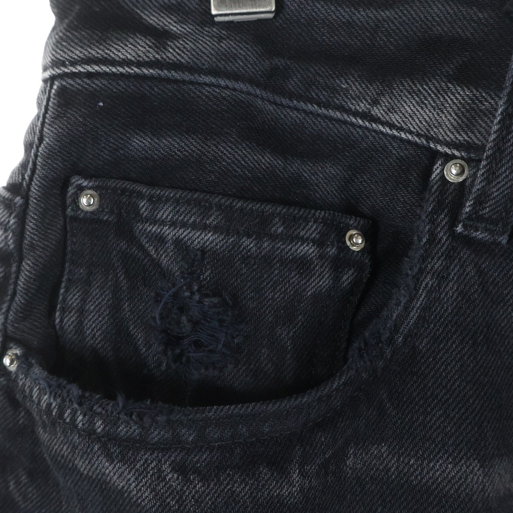 AMIRI(アミリ) 23AW Stack Straight Jean スタック ストレート クラッシュ加工スキニーデニムパンツ ジーンズ ブラック