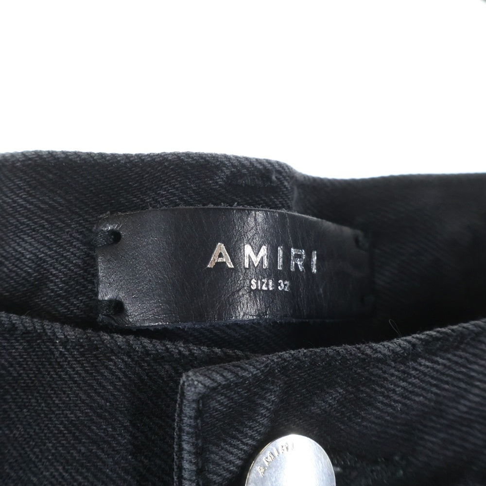 AMIRI(アミリ) 23AW Stack Straight Jean スタック ストレート クラッシュ加工スキニーデニムパンツ ジーンズ ブラック