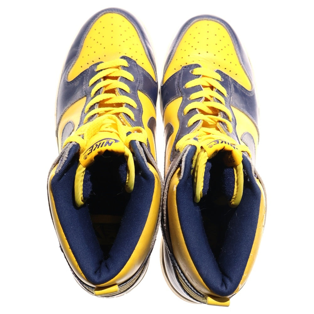 NIKE(ナイキ) 【観賞用 1998年製】 DUNK HIGH MICHIGAN 630335-471 ダンク ハイカットスニーカー ミシガン イエロー/ネイビー US10/28cm