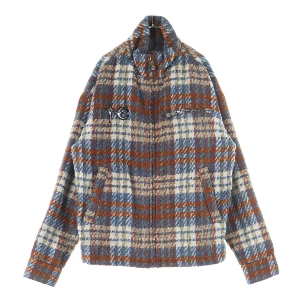 THUG CLUB(サグクラブ) CLASSIC CHECK FULL-ZIP JACKET クラシック チェック フルジップ ジャケット ブラウン/オレンジ TC25JK3001