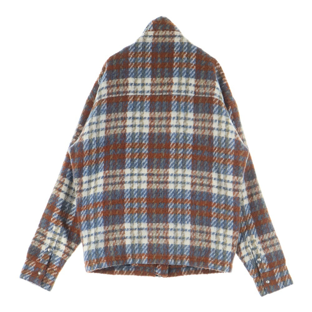 THUG CLUB(サグクラブ) CLASSIC CHECK FULL-ZIP JACKET クラシック チェック フルジップ ジャケット ブラウン/オレンジ TC25JK3001
