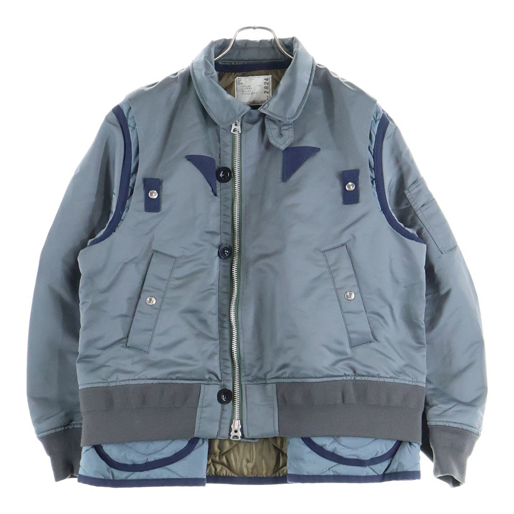 Sacai(サカイ) 22AW Nylon Twill Mix Blouson ナイロンツイル ブルゾン 再構築ジャケット カーキ 22-02824M