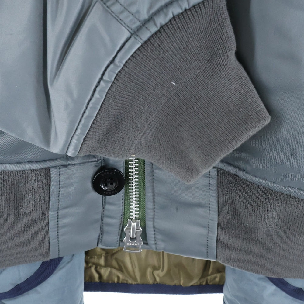 Sacai(サカイ) 22AW Nylon Twill Mix Blouson ナイロンツイル ブルゾン 再構築ジャケット カーキ 22-02824M