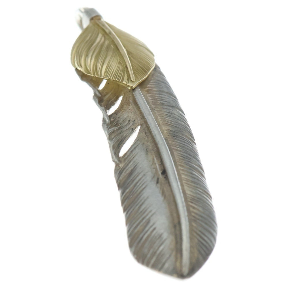 goro's(ゴローズ) 【現行】上金特大フェザー 右向き ペンダントトップ シルバー/ゴールド