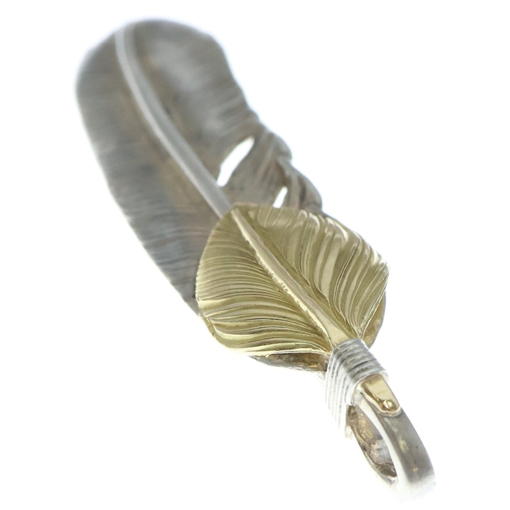 goro's(ゴローズ) 【現行】上金特大フェザー 右向き ペンダントトップ シルバー/ゴールド