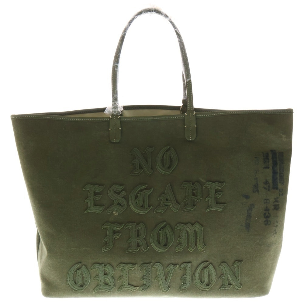 READY MADE(レディメイド) 25AW DOROTHY BAG L ドロシーバッグ ロゴパッチ ヴィンテージ加工ハンドバッグ トートバッグ カーキ RECL-CO-KH-00-01-162